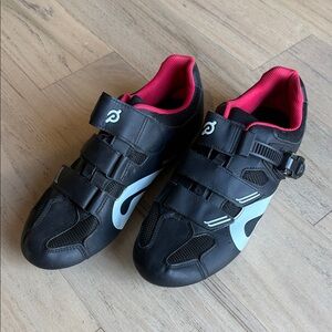 Peloton Black Cycling Shoes with Pink Accents